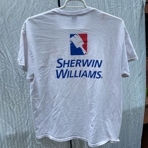 Sherwin Williams painting T-shirt. White,red, and blue. Size XL.